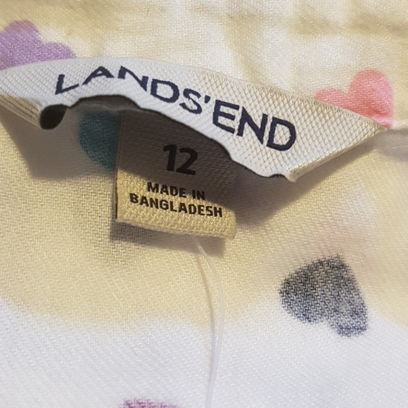 Lands' End girls size 12 flannel button down, New - Picture 4 of 5